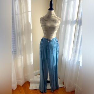 Chambray blue denim jeans